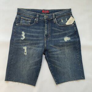 Guess Men's Slim  Shorts Dark Denim Ripper Details Super Stretch Size 30